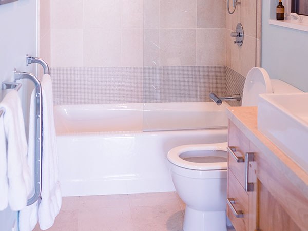 Finished bathroom in a fit out project, from the B. Spontak website